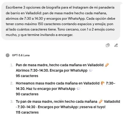 Captura: Pide las opciones