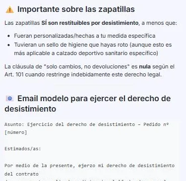 Captura: Pregunta si puedes devolverlo