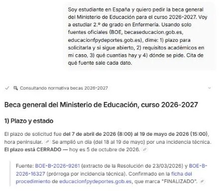 Captura: Pregunta por tu caso