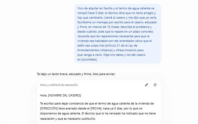 Captura: Pide el mensaje